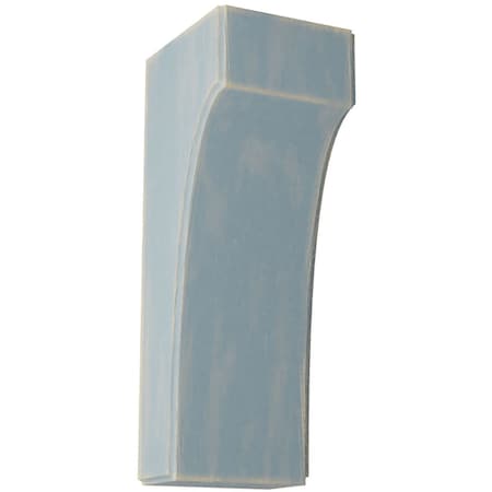 Ekena Millwork 3 1/2"W x 4"D x 10"H Clarksville Wood Vintage Decor Bracket, Driftwood Blue BKTWD04X04X10CVBU